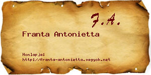 Franta Antonietta névjegykártya